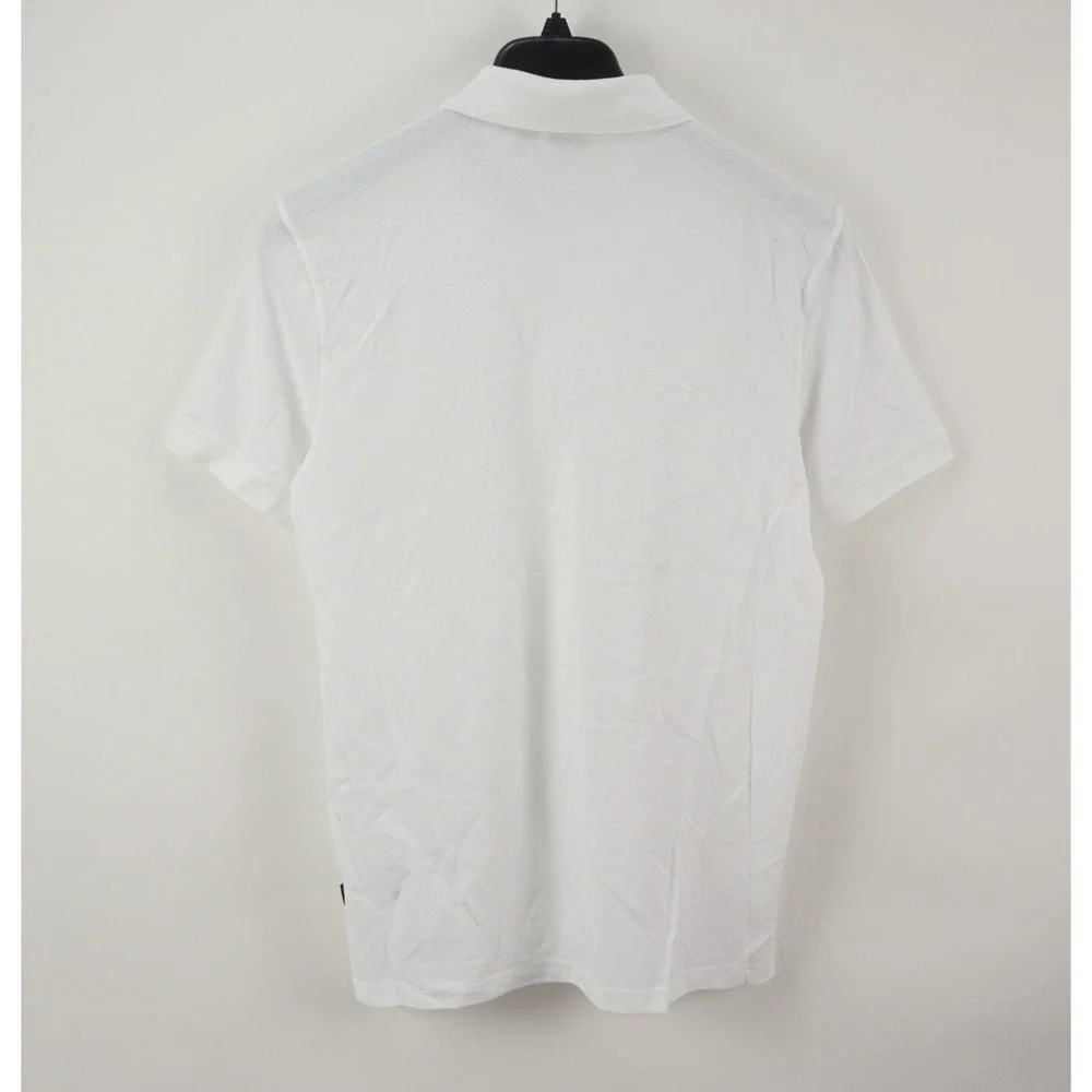Hugo Boss Pallas Pique Polo Shirt Men's Medium Short Sleeve White Cotton w/ Logo